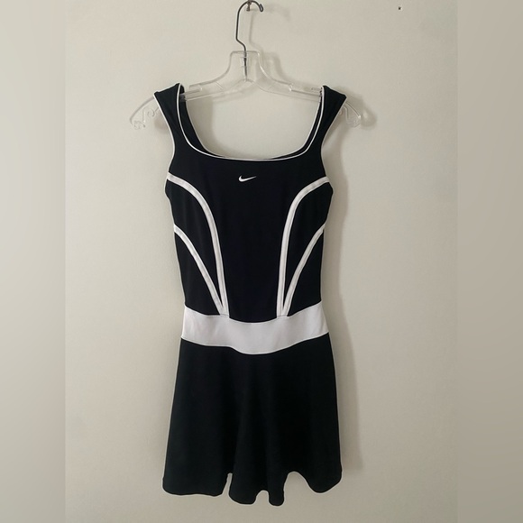 Nike Women's Black and White Tennis Dress - Picture 3 of 4